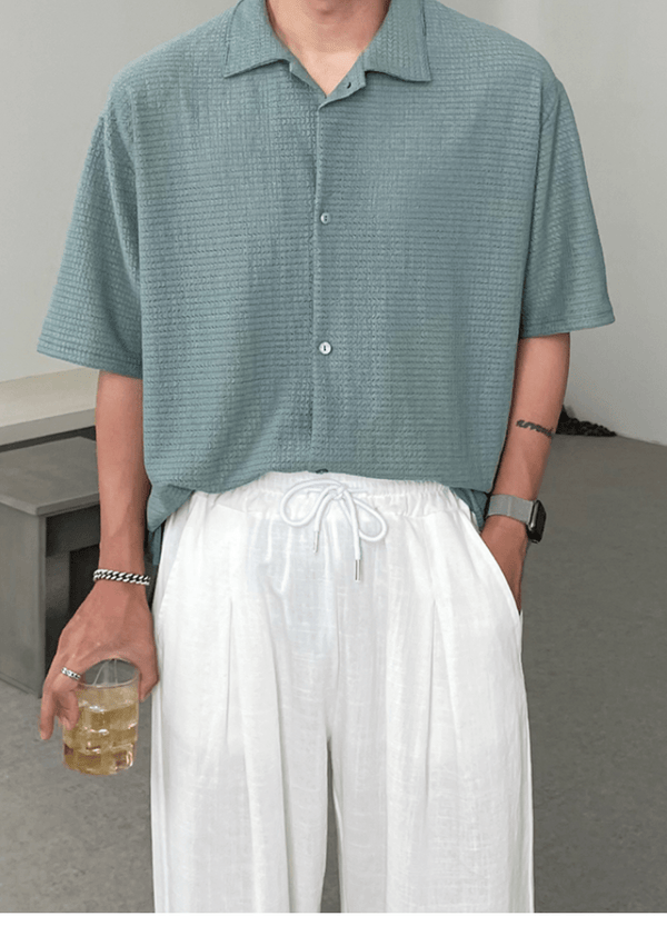 LINEN SHORT SLEEVE SHIRTS ( 2 COLORS )