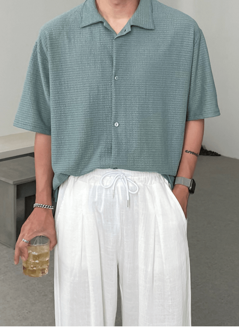 LINEN SHORT SLEEVE SHIRTS ( 2 COLORS )