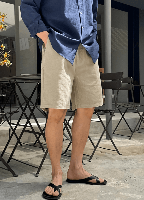 WIDE-FIT COTTON SHORTS  ( 3 COLORS )