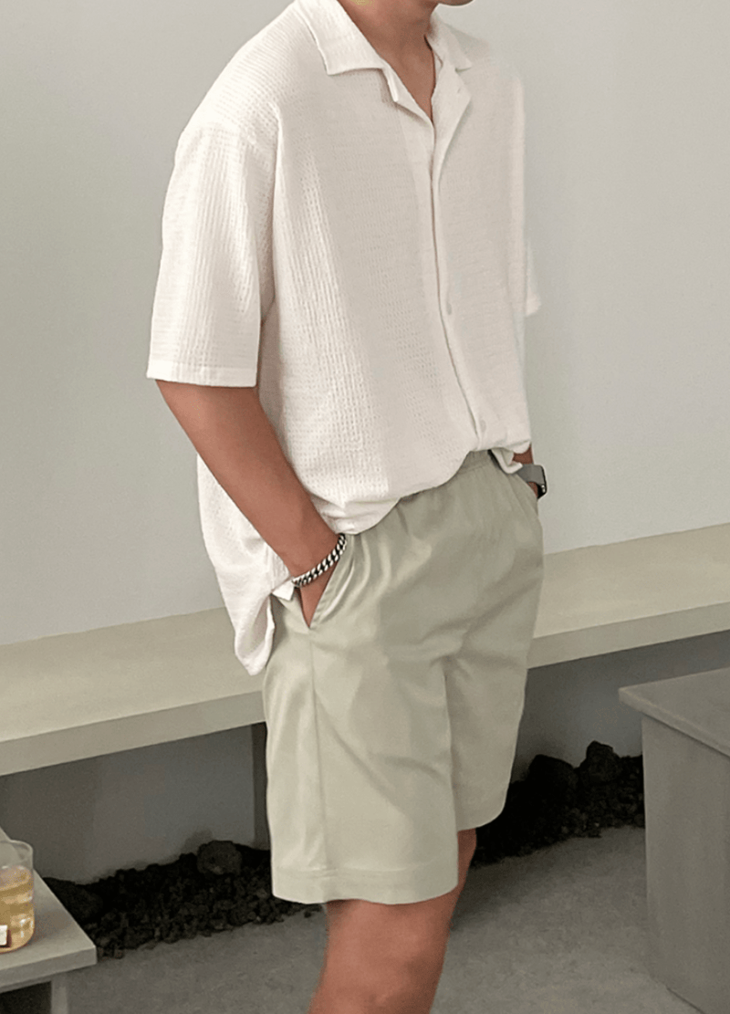 LINEN SHORT SLEEVE SHIRTS ( 2 COLORS )