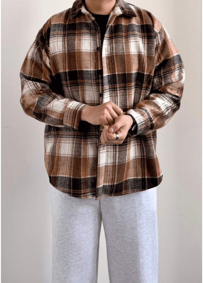 WOOLEN FLEECE-LINED SHIRTS ( 2 COLORS )