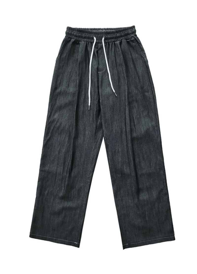 DENIM & LINEN BLEND ONE-TUCK DENIM ( 2 COLORS )