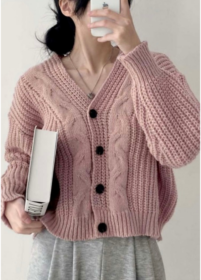 DAILY CABLE KNIT CARDIGAN ( 2 COLORS )