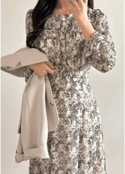 FLORAL PRINTED LONG DRESS( 2 COLORS )
