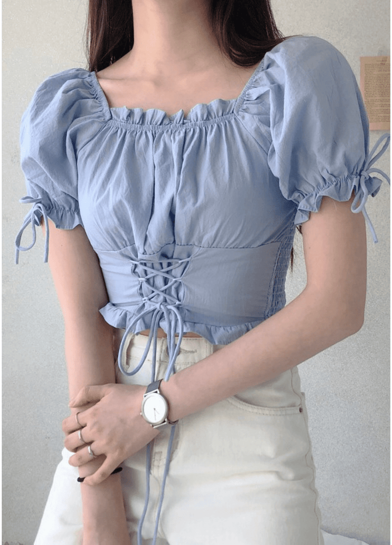 CORSET OFF-SHOULDER BLOUSE ( 3 COLORS )