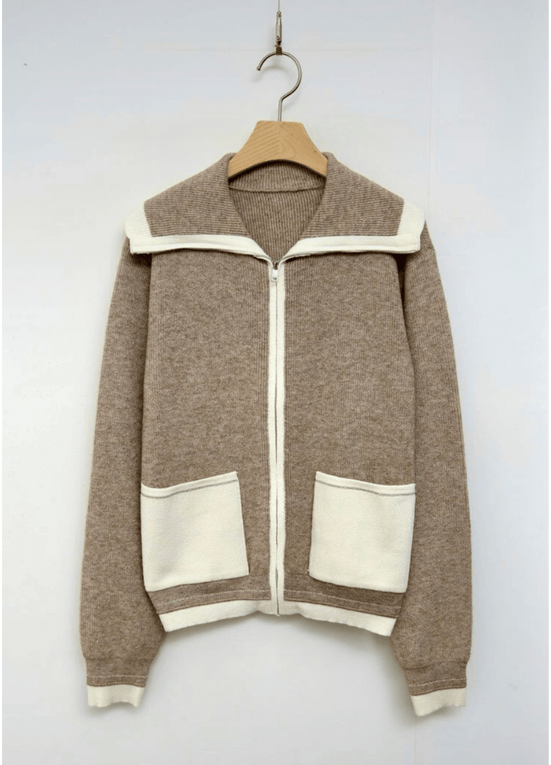 HIGH NECK ZIP KNIT ( 3 COLORS )