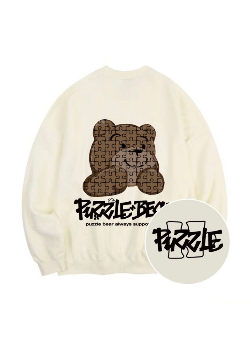 PUZZLE BEAR SWEATSHIRT ( 2 COLORS )