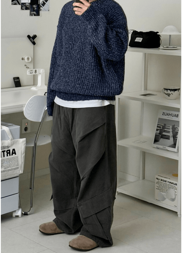 TWO-TONE HACCI SWEATER ( 2 COLORS )