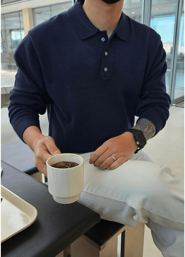 BASIC COLLAR KNIT ( 4 COLORS )