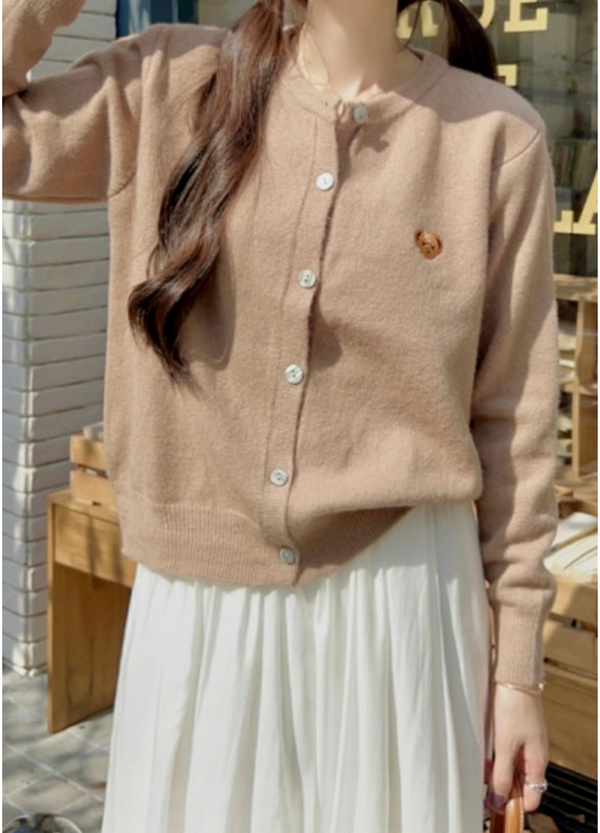 BEAR FACE CARDIGAN ( 2 COLORS )