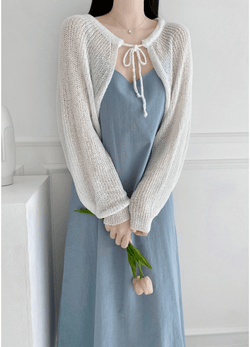 RIBBON CROP BOLERO ( 4 COLORS )