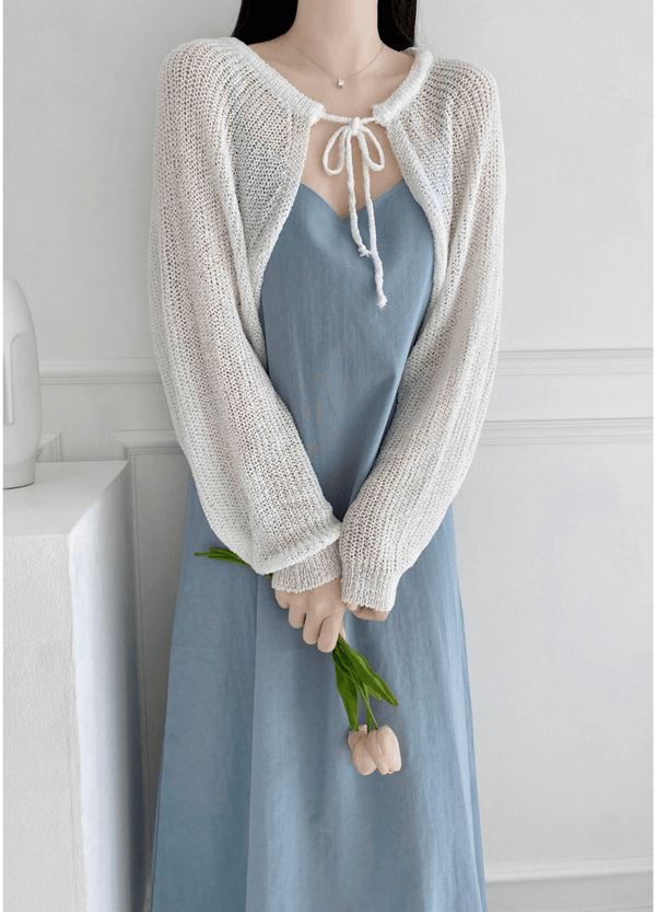 RIBBON CROP BOLERO ( 4 COLORS )