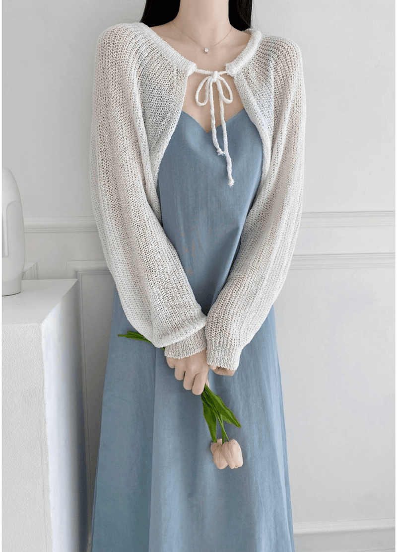 RIBBON CROP BOLERO ( 4 COLORS )