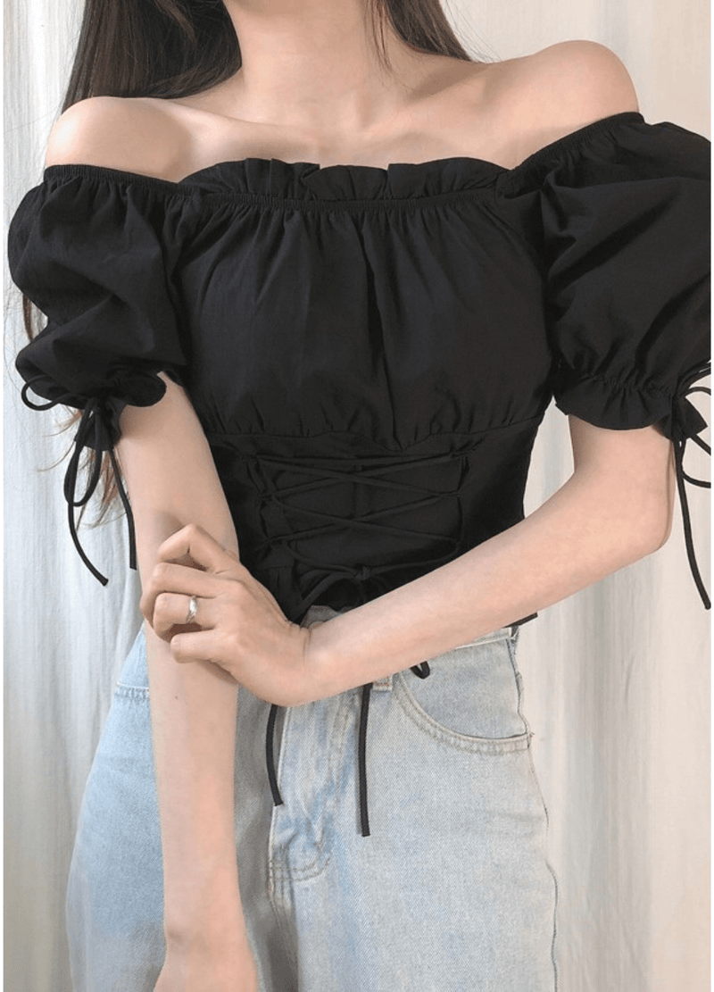 CORSET OFF-SHOULDER BLOUSE ( 3 COLORS )