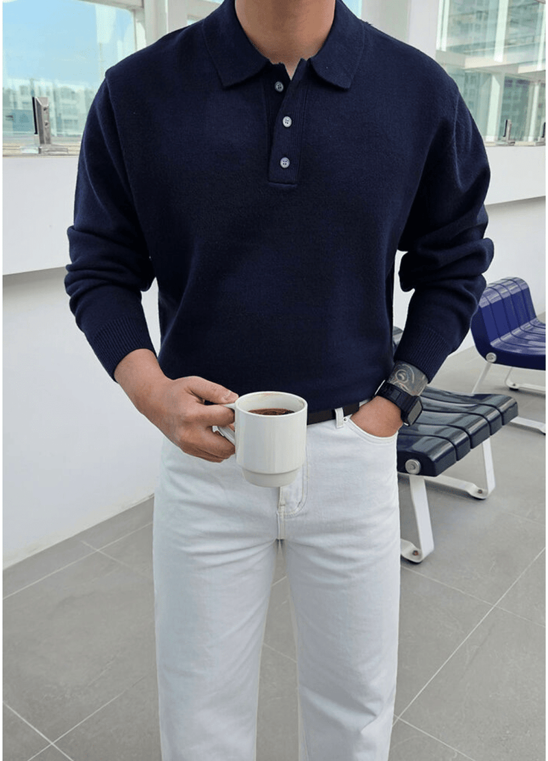 BASIC COLLAR KNIT ( 4 COLORS )