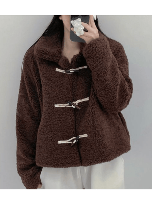FLEECED SHORT CARDIGANS ( 2 COLORS )