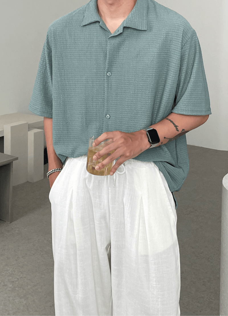 LINEN SHORT SLEEVE SHIRTS ( 2 COLORS )