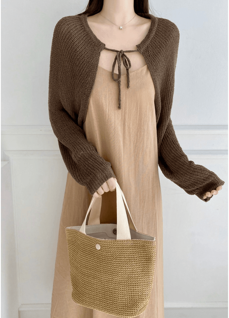 RIBBON CROP BOLERO ( 4 COLORS )