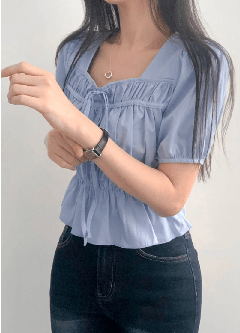 FRILL  BLOUSE ( 3 COLORS )