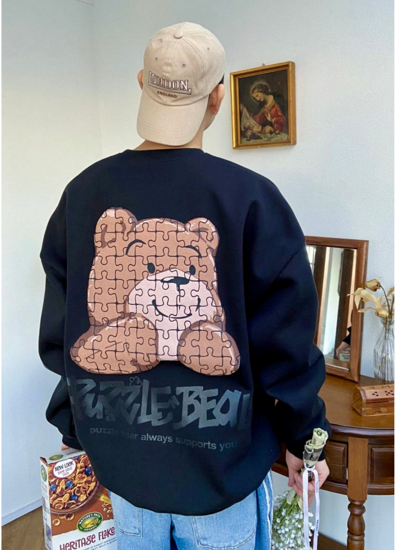 PUZZLE BEAR SWEATSHIRT ( 2 COLORS )