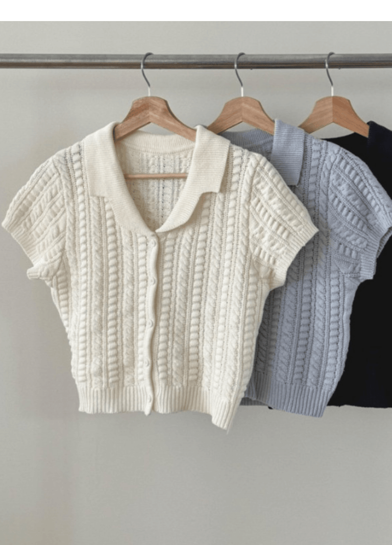 CABLE BUTTON KNIT ( 3 COLORS )