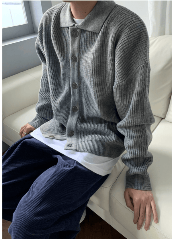 BUTTON KNIT CARDIGAN ( 2 COLORS )