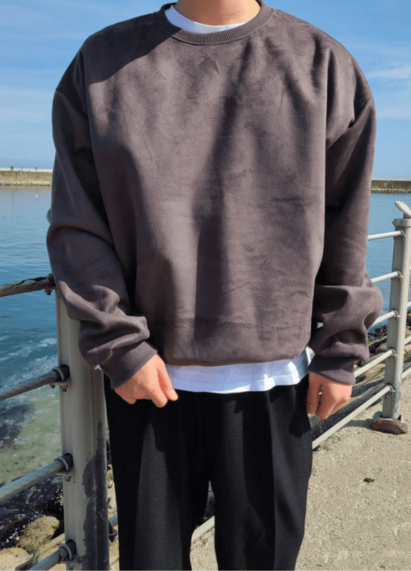 OVERSIZED SUEDE SWEATSHIRT ( 2 colors )