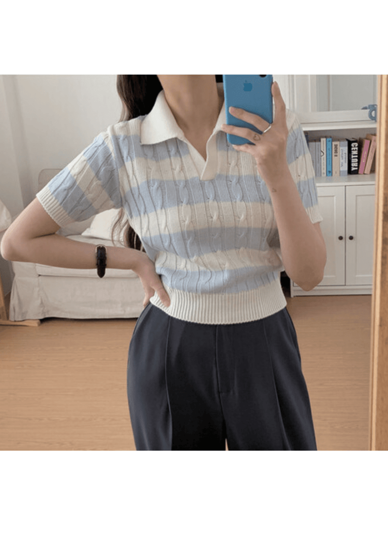 STRIPED CARA KNIT ( 2 COLORS )