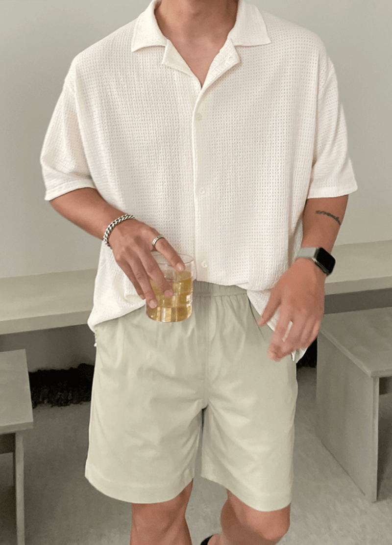 LINEN SHORT SLEEVE SHIRTS ( 2 COLORS )