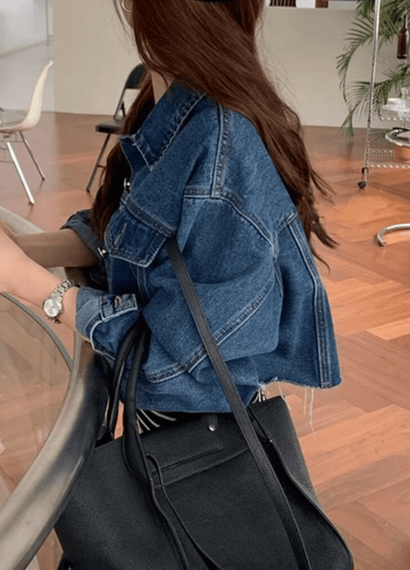 CROPPED DENIM JACKET ( 2 COLORS )