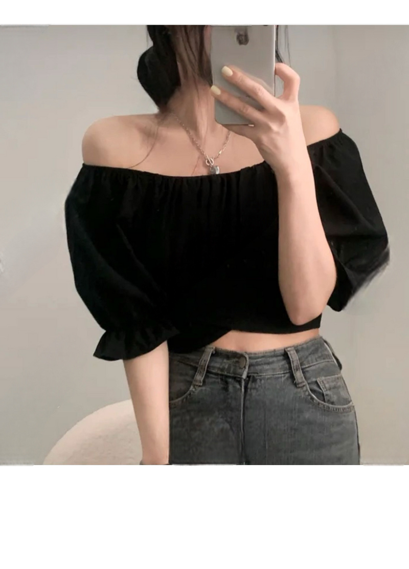 CROPPED RIBBON BLOUSE ( 3 COLORS )