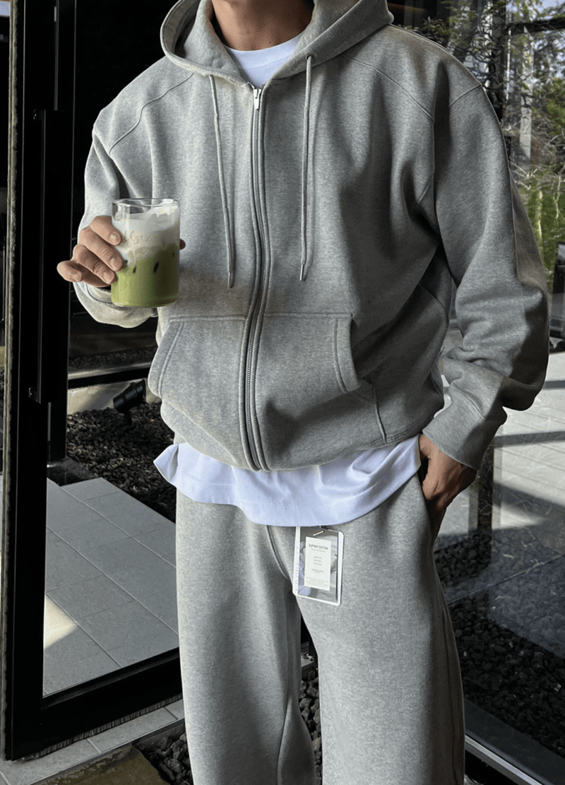 PREMIUM LINE - SUPIMA OVERSIZED FLEECED HOODIE ZIP-UP ( 2 COLORS )