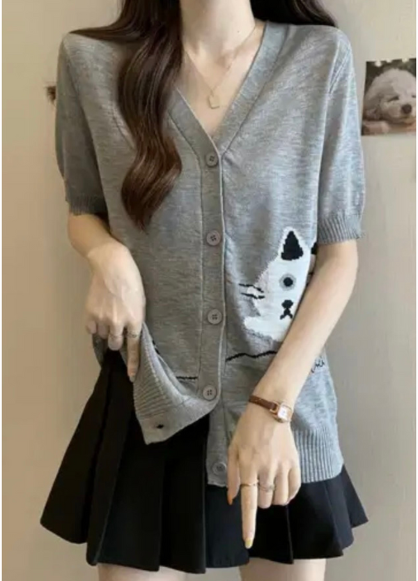 KITTY KNIT CARDIGAN ( 2 COLORS )