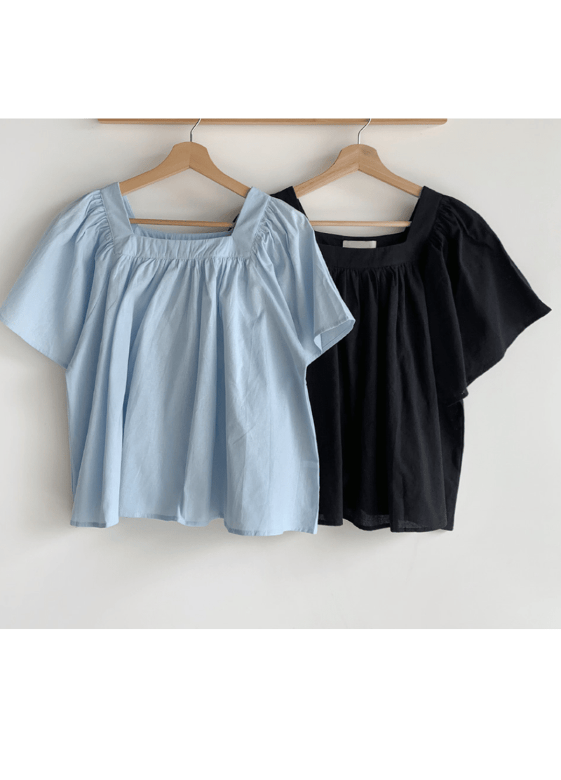 SQUARE NECK BLOUSE ( 3 COLORS )