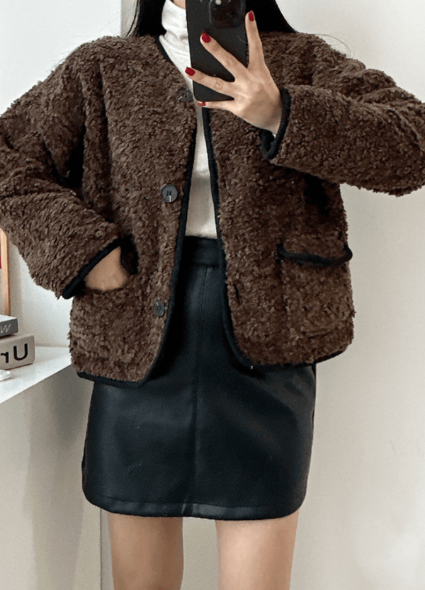 FLEECED SIMPLE CARDIGANS ( 2 COLORS )