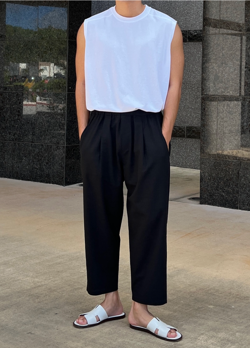 CROPPED LINEN WIDE PANTS ( 3 COLORS )