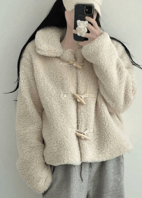 FLEECED SHORT CARDIGANS ( 2 COLORS )