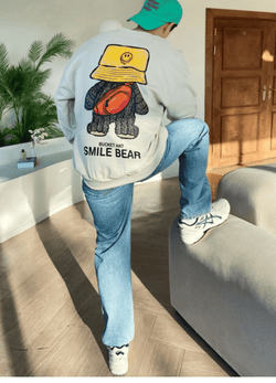 BEAR HAT OVERSIZED SWEATSHIRT ( 2 COLOR )