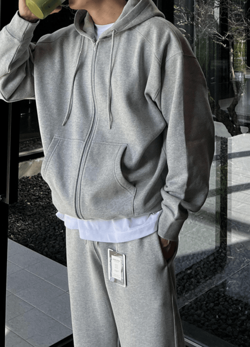 PREMIUM LINE - SUPIMA OVERSIZED FLEECED HOODIE ZIP-UP ( 2 COLORS )