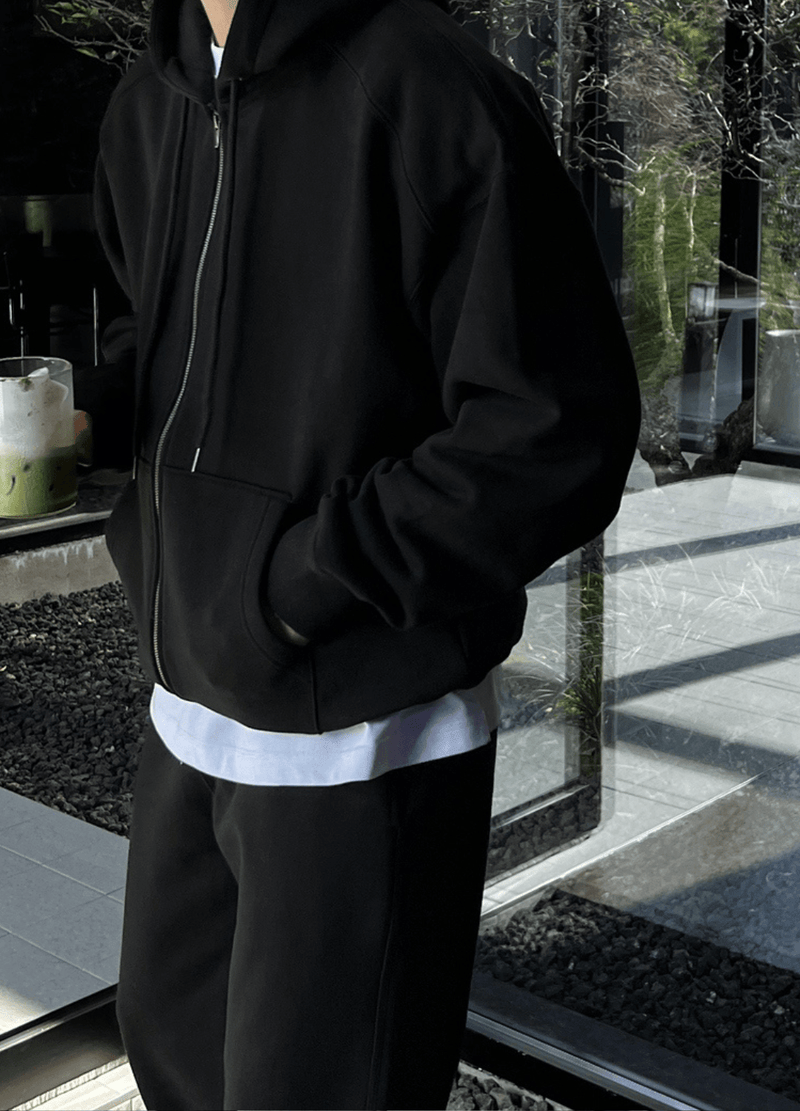 PREMIUM LINE - SUPIMA OVERSIZED FLEECED HOODIE ZIP-UP ( 2 COLORS )