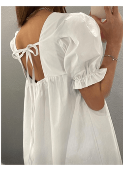 SQUARE BACK OPEN DRESS ( 2 COLORS )