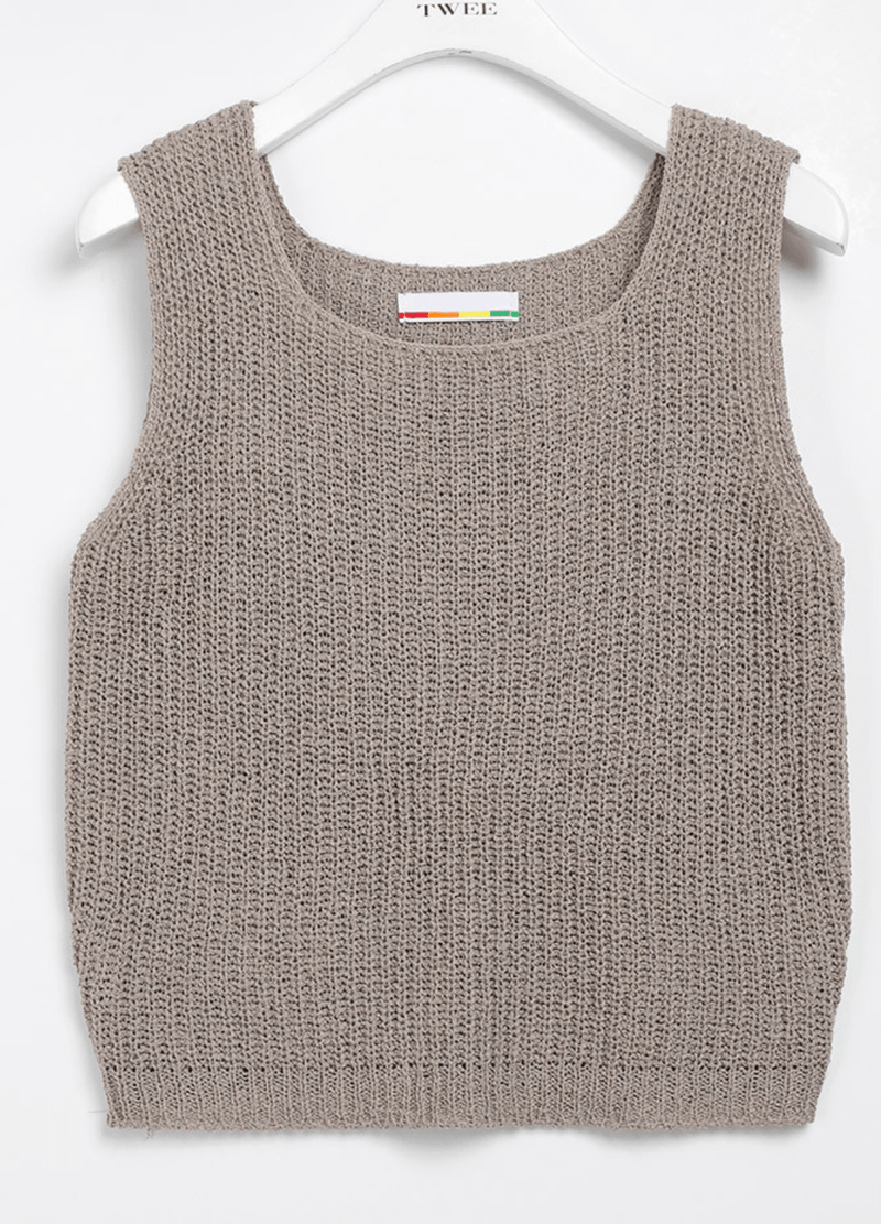 KNIT-STYLE SLEEVELESS ( 3 COLORS )