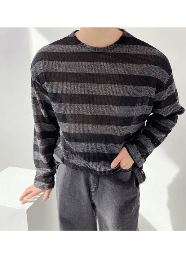 STRIPED PATTERNED LONG SLEEVE ( 2 COLORS )