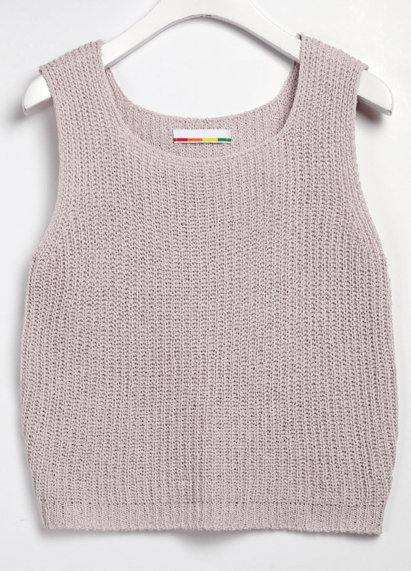 KNIT-STYLE SLEEVELESS ( 3 COLORS )