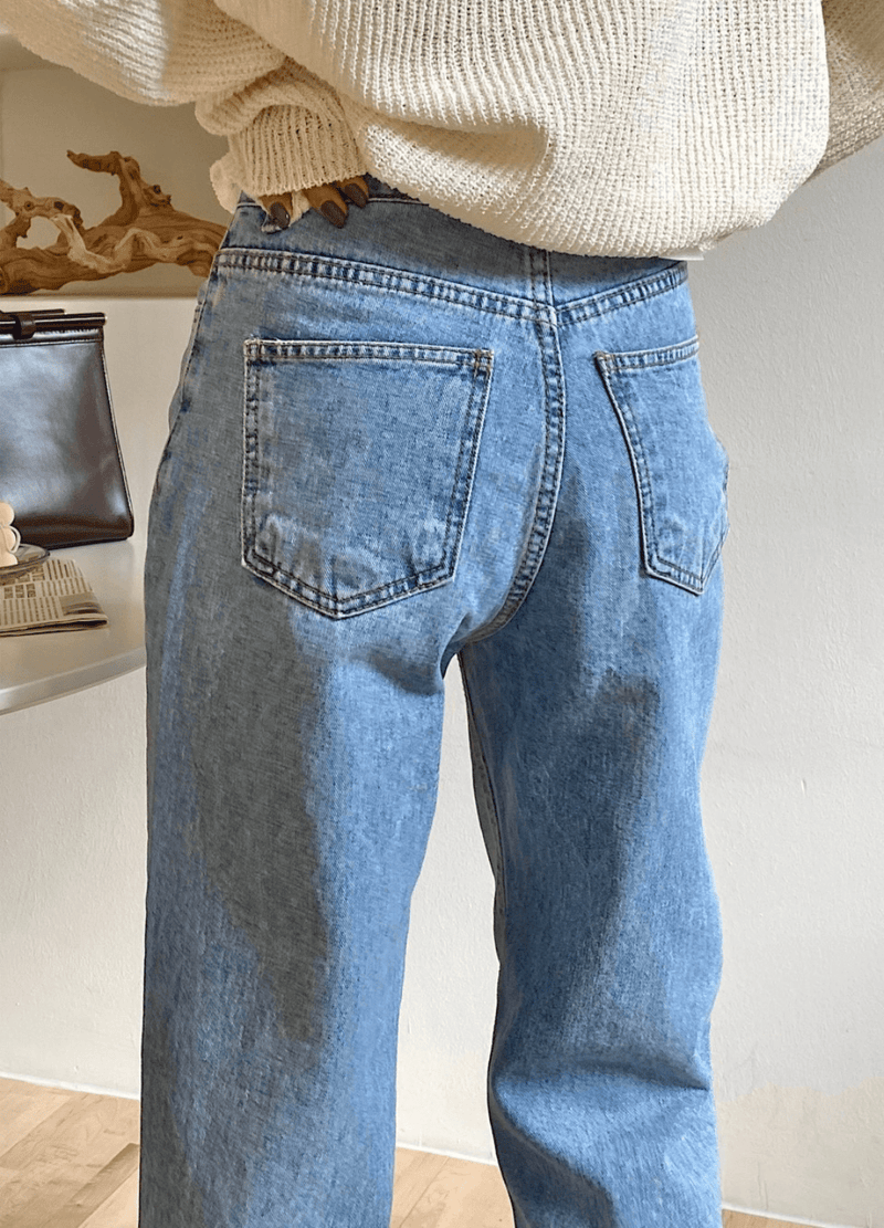 4 SEASON SIMPLE WIDE JEANS ( 2 COLORS )