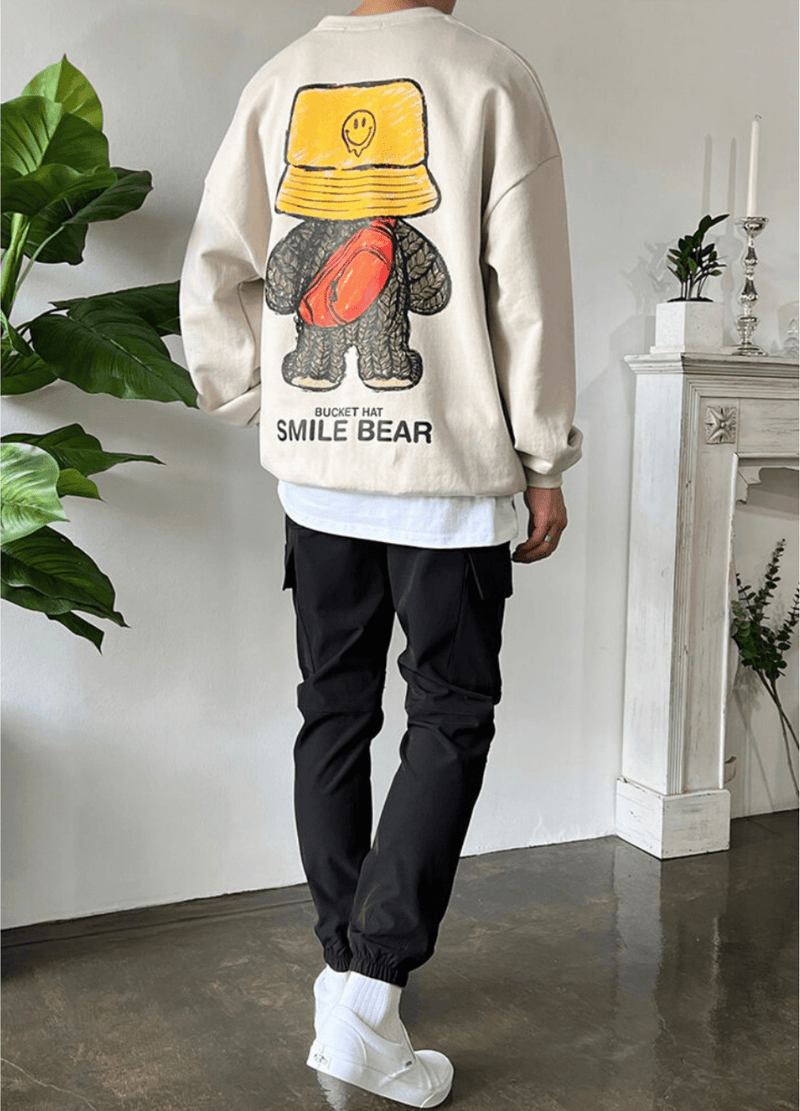 SMILE BEAR SWEATSHIRT ( 2 COLORS )