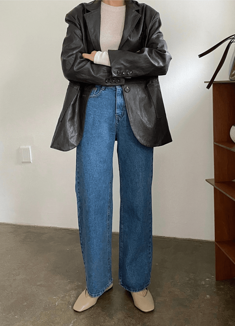 4 SEASON SIMPLE WIDE JEANS ( 2 COLORS )