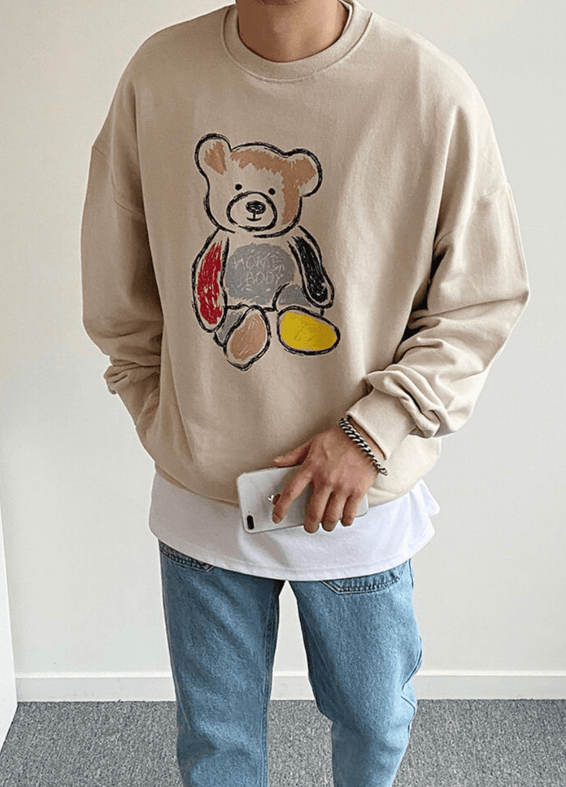 COLORING BEAR SWEATSHIRT ( 2 COLORS )