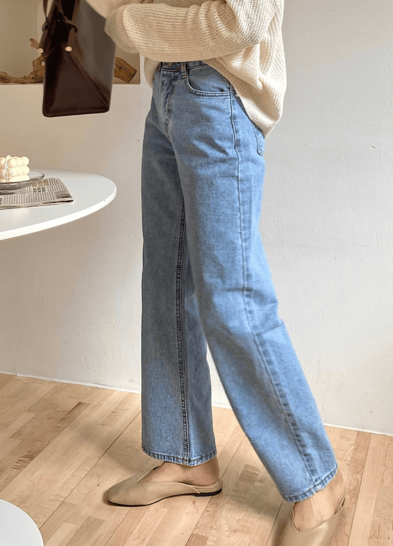 4 SEASON SIMPLE WIDE JEANS ( 2 COLORS )