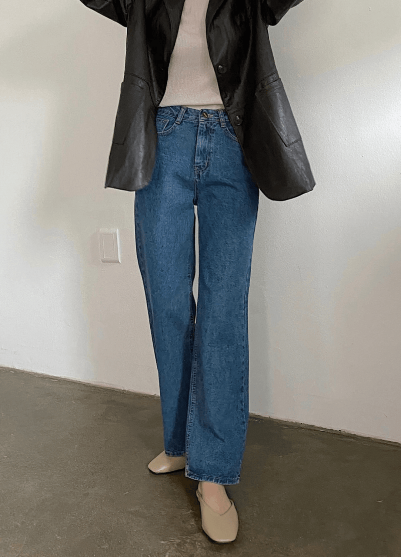 4 SEASON SIMPLE WIDE JEANS ( 2 COLORS )